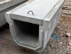 Heavy-duty RCC precast U drain manufactured by Abhay Precast for industrial and infrastructure drain