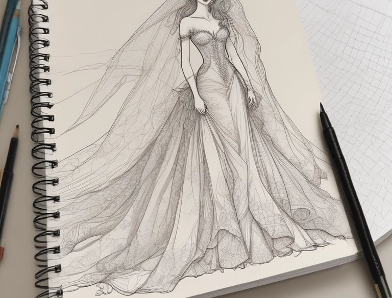 Chic evening dress displayed on a vintage mannequin with warm lighting.