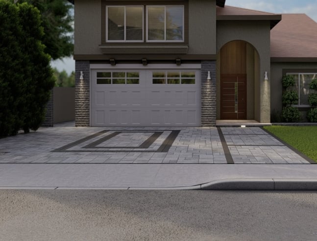 “New concrete driveway installation with clean modern design — residential remodeling project in Ora