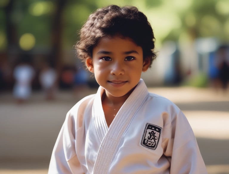 Group of judokas bowing respectfully before a match.