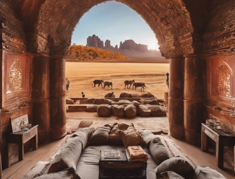a man riding a skateboard down a street next to tall buildings