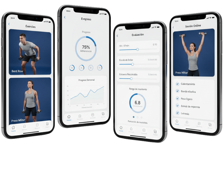 Programa online de rehabilitación de hombro guiado por fisioterapeuta