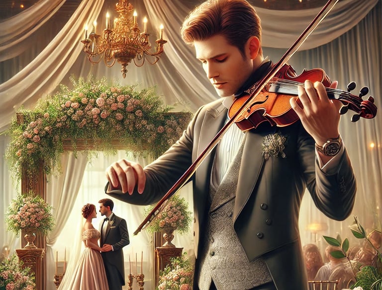 Violinist playing at a wedding reception