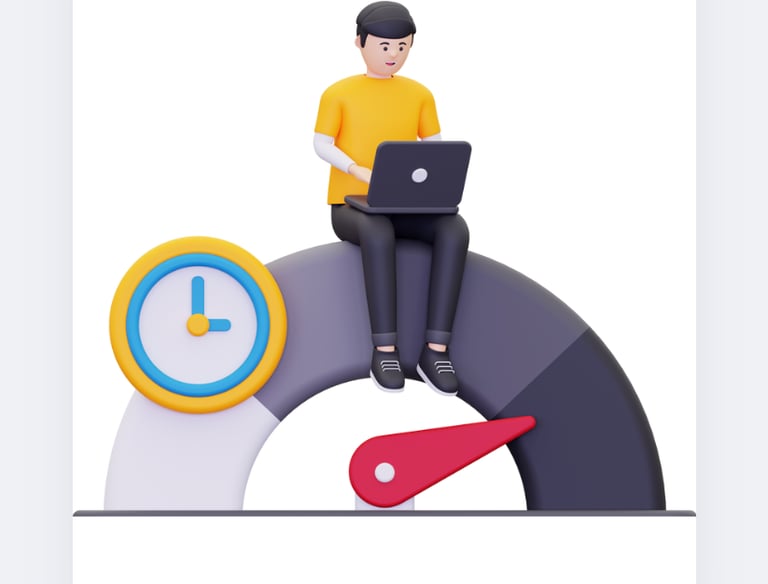 Man working on computer 3d image