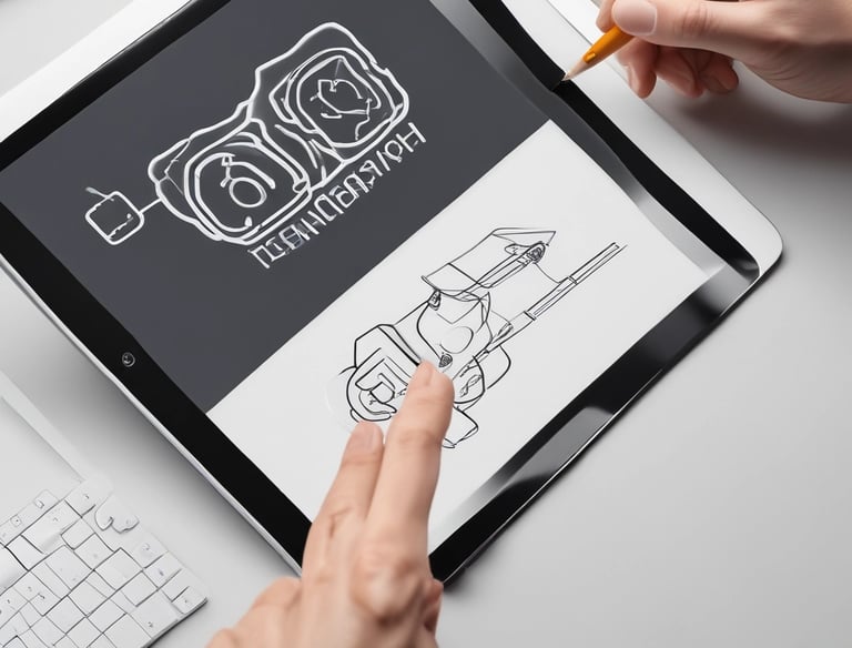 Creative workspace with designers brainstorming and sketching ideas.