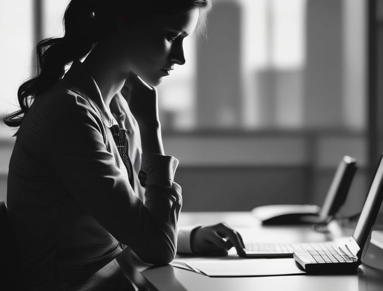 A calm coaching session with a woman and her coach in a cozy, minimalist room.