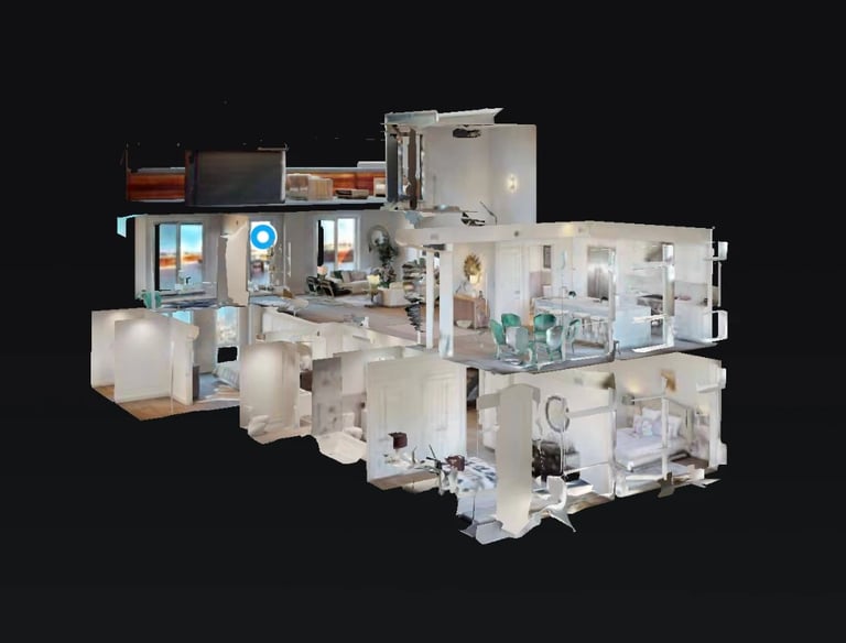 Matterport 3D home tour showcasing a detailed digital model of a property for virtual tour