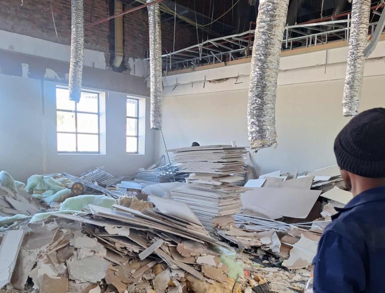 Stripping process for commercial renovation project at Belair Shopping Centre, Randburg, Johannesburg