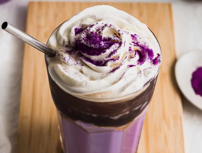 An ube latte