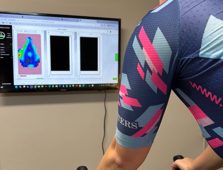 A screen showing saddle pressure mapping