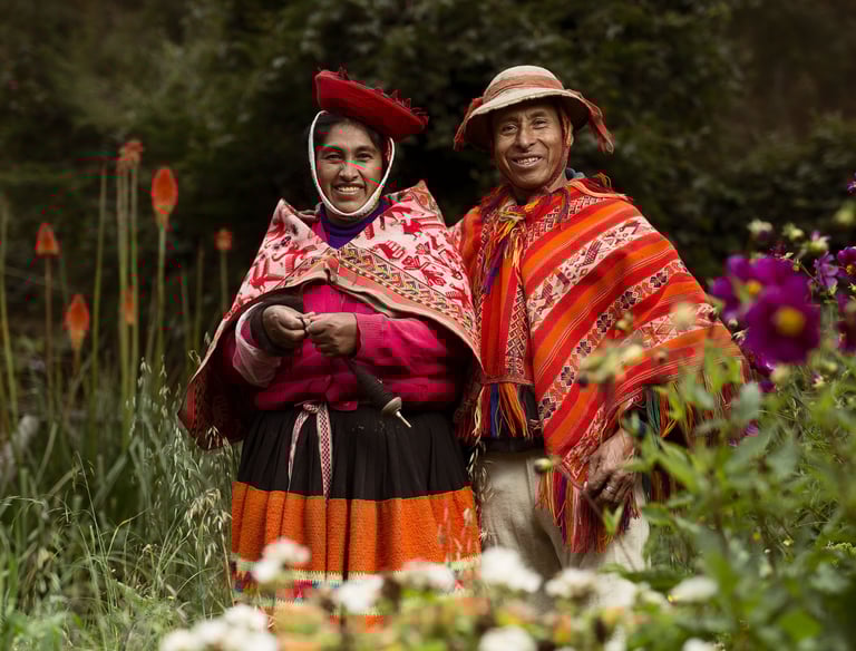 Pareja de esposos miembros de la Cooperativa Artesanal de Ollantaytambo