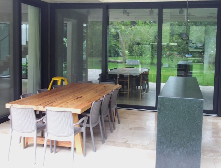 a table with chairs and a table with chairs