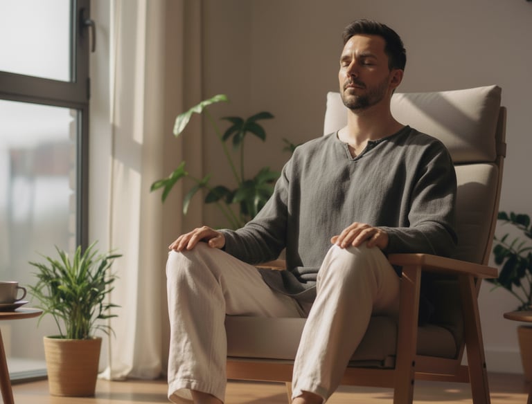 meditating in chair