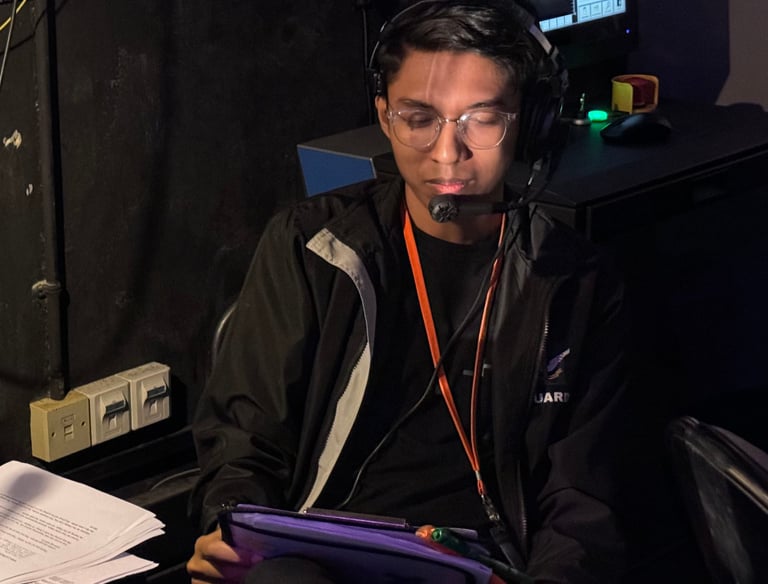 NAPC Stage Manager overlooking production schedule