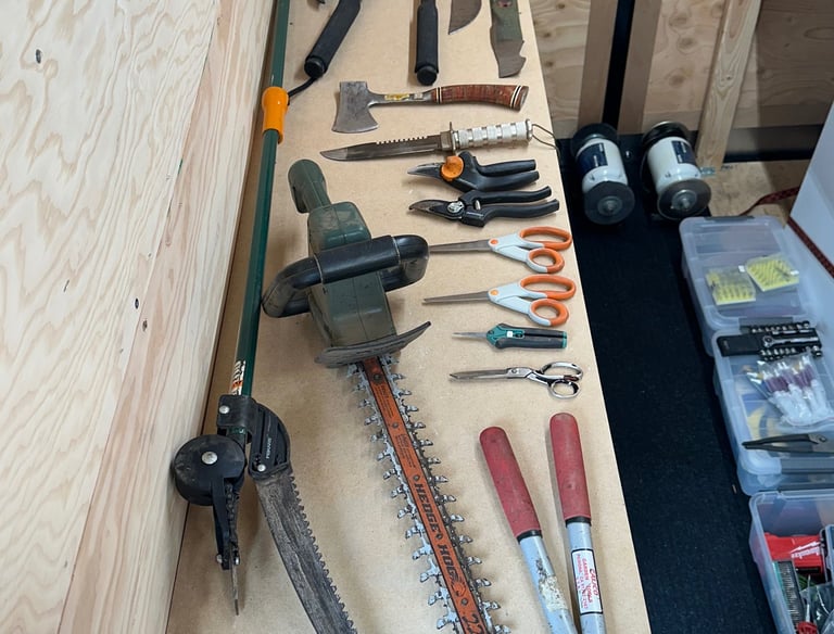 Gardening equipment sharpening, gardening tool sharpening service, local garden tool sharpener