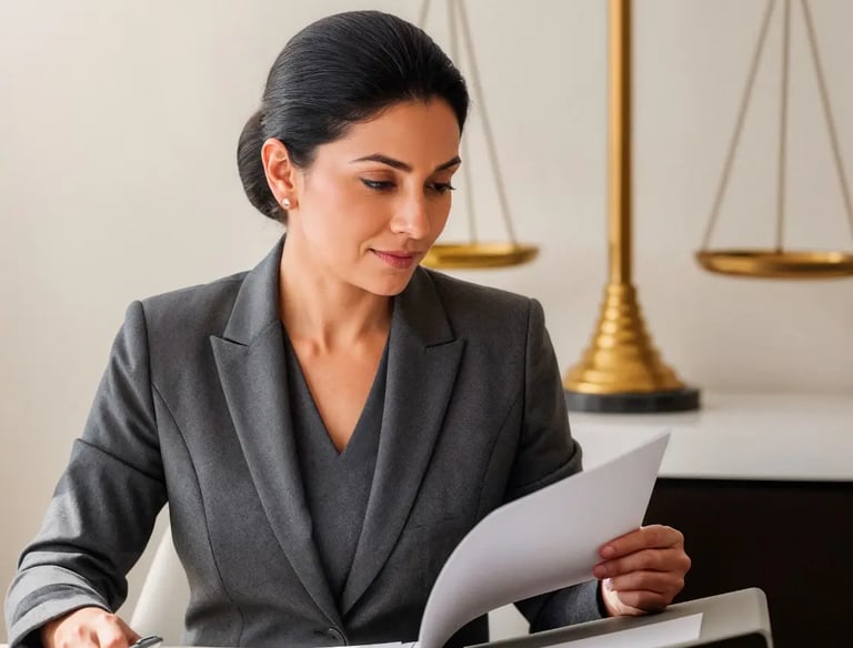 alt="Atendimento jurídico personalizado a advogada Denise Viana, orientando clientes sobre direito