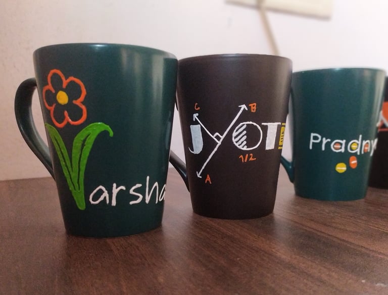 Handmade Name Customised Mug designed by Anagha Art Studio. A unique gift for your loved one.