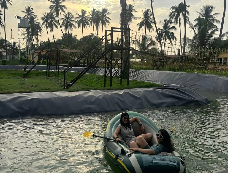Boating at the best one day picnic near surat at Purna River Retreat