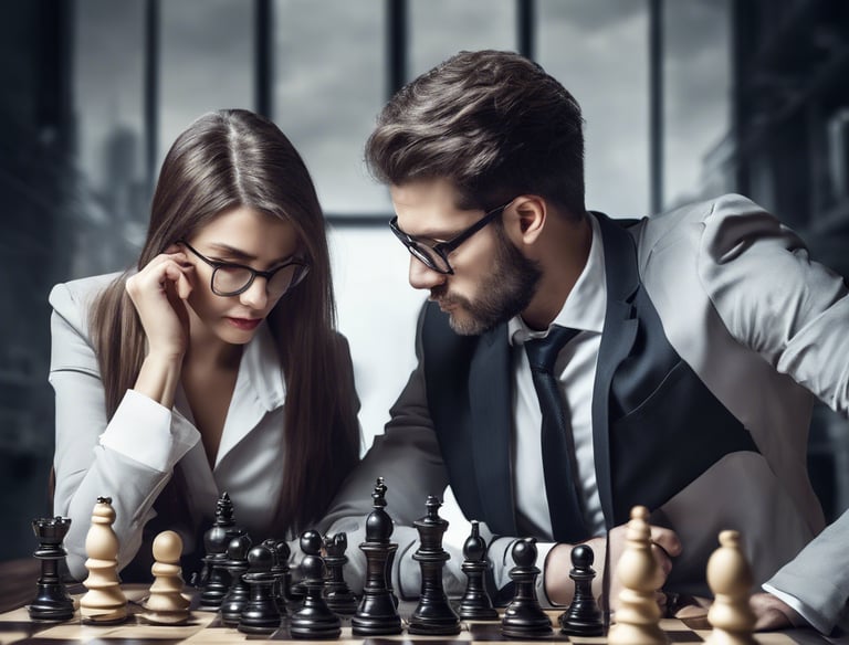 black and white chess pieces