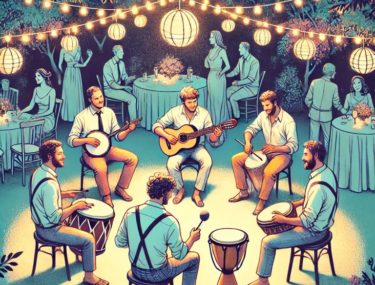 Groupe de samba qui joue pendant un mariage