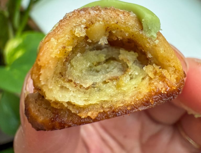 matcha rugelach with ganache filling