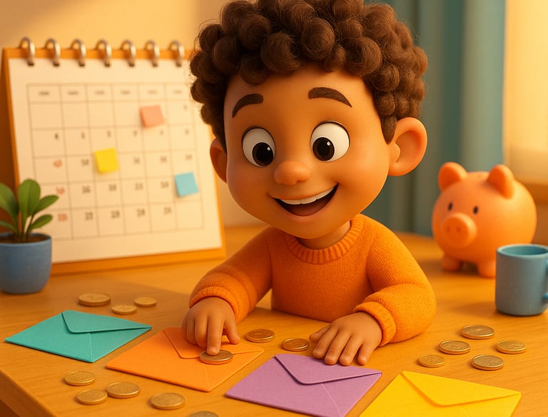 Children learning about money management and financial literacy