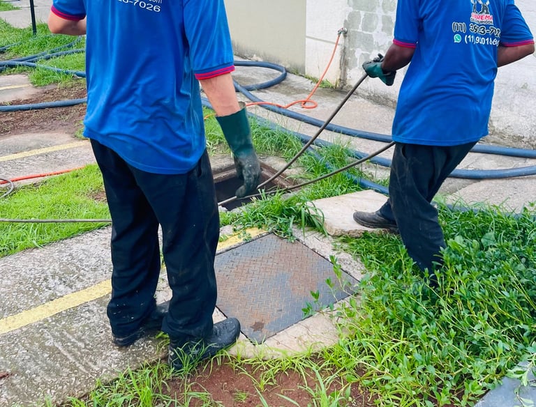 desentupimento da rede de esgoto