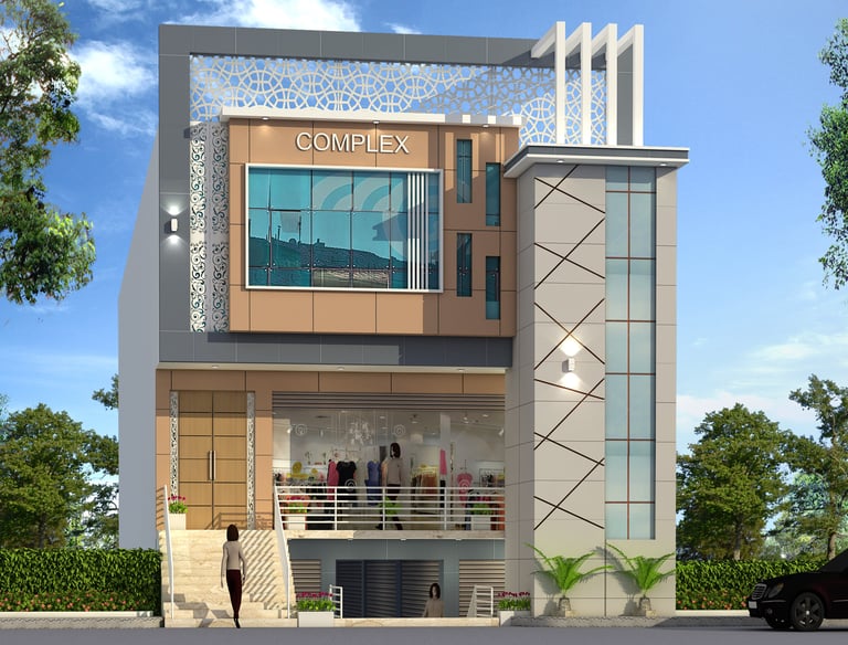 Front elevation of modern residential building in Jaipur