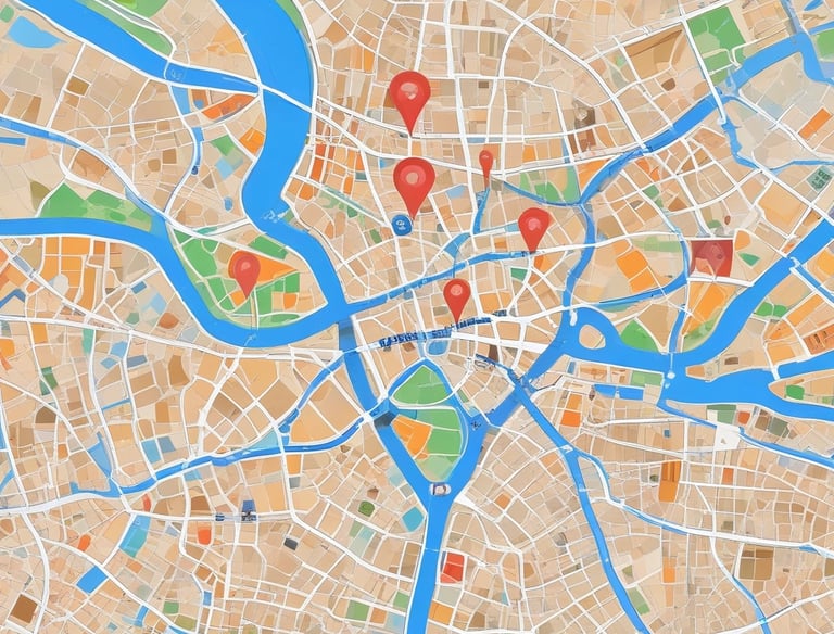 A business storefront with a well-managed Google Maps listing on a smartphone screen.