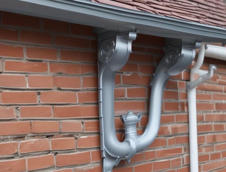 Close-up of a professional installing a high-quality gutter on a residential roof.