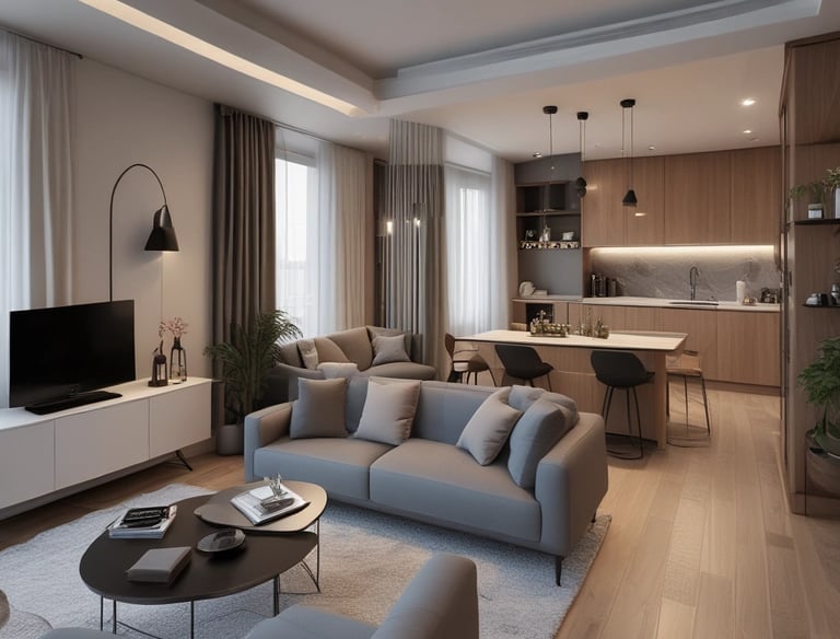 Stylish apartment interior ready for rental in Casablanca.