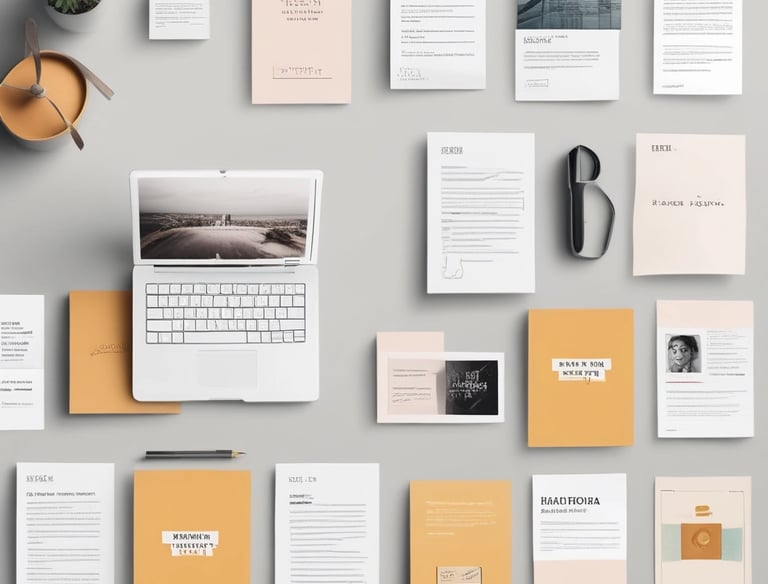 A creative team brainstorming marketing ideas around a table with colorful notes.