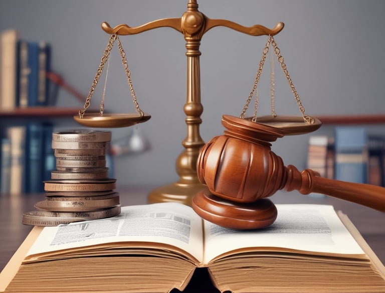 Legal documents and globe representing international contracts.