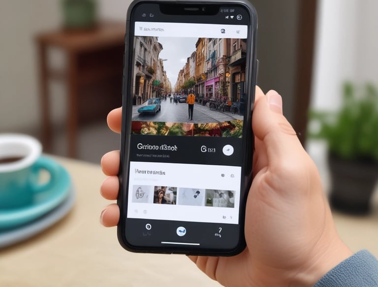 A happy client reviewing the edited video on a smartphone.