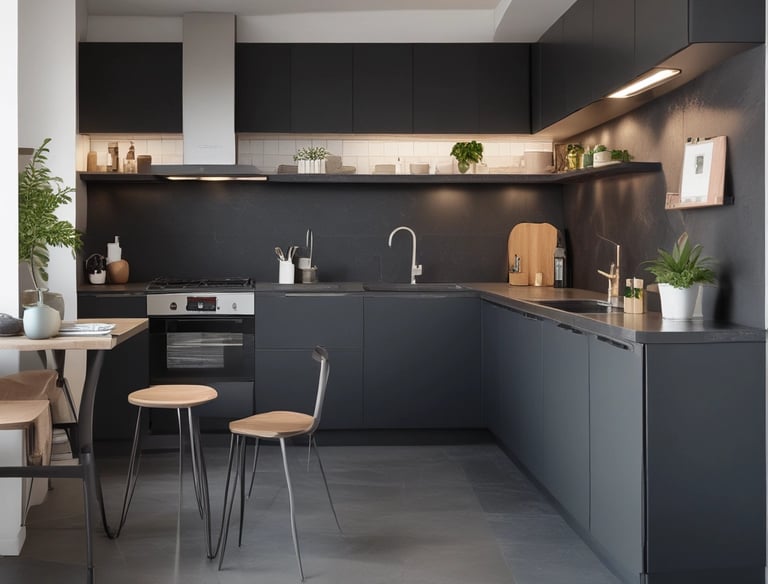 Modern kitchen cabinet with clean lines and natural wood finish.