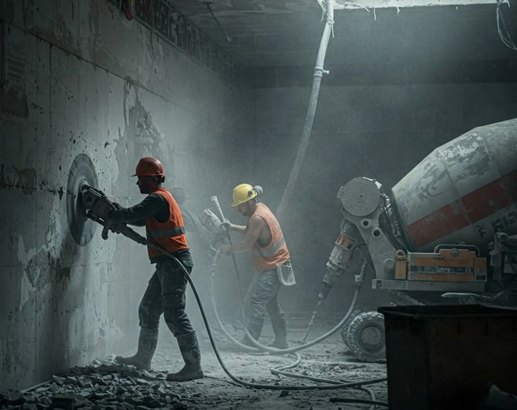 Pillar and beam cutting in RCC structure Bangalore