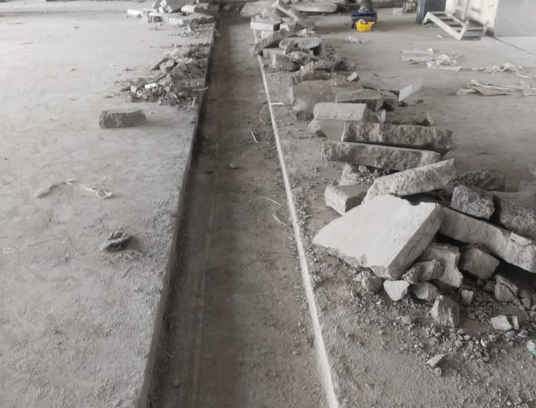 On-site concrete cutting with safety measures in Bangalore