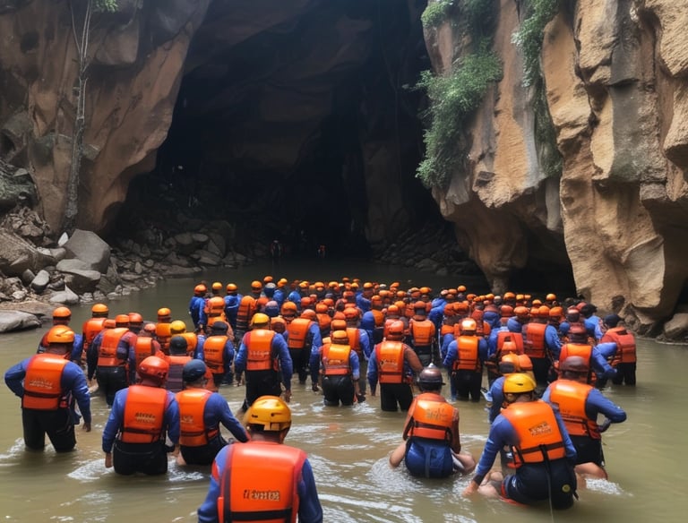 Rescuers for boys trapped in flooding cave in Thailand