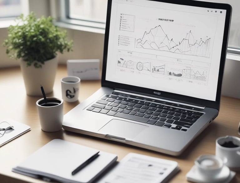 a man riding a skateboard down a street next to tall buildings
