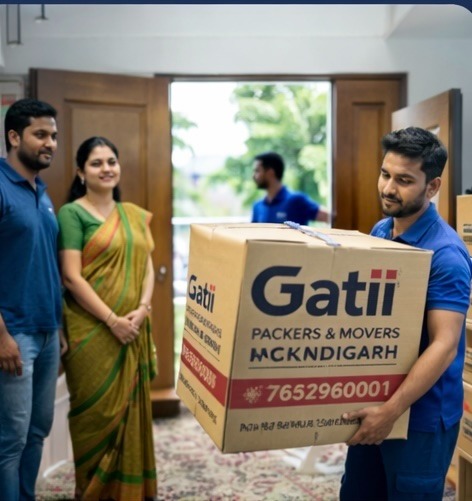 House shifting services in Chandigarh by Gati Packers and Movers with safe packing and careful handl