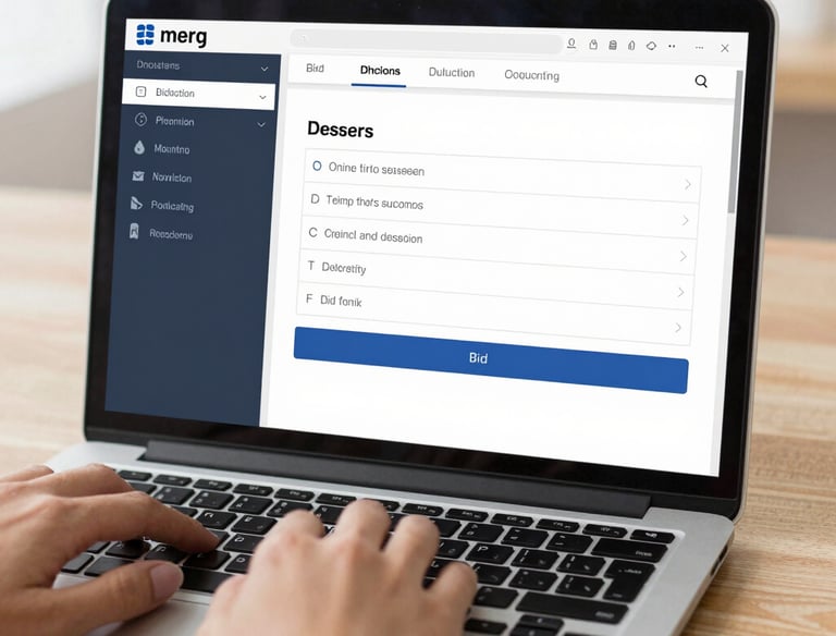 A consultant reviewing tender documents with a client in a bright office.