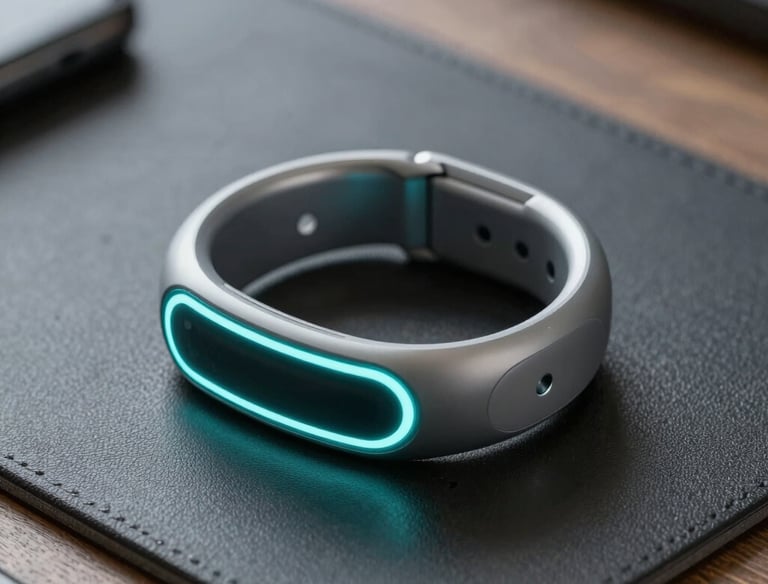 Upward-trending stock charts formed by polished gold light particles with a modern office texture background.