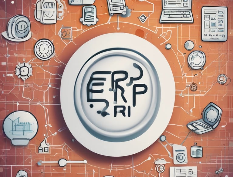 Trainer guiding a group through ERP software on laptops in a bright classroom.