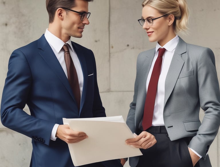 www.gcyasociados.com-a man and woman in business attire standing next to each other