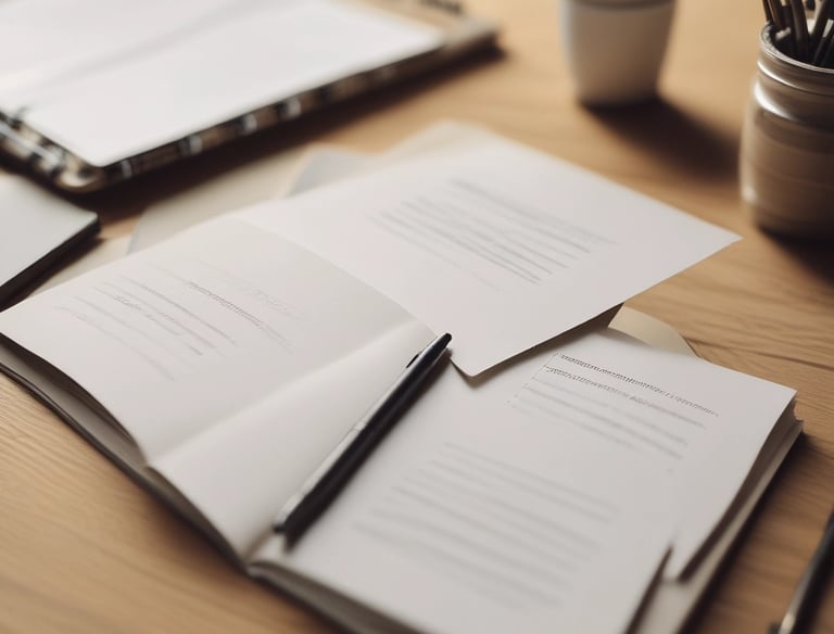 A creative workbook page filled with notes and sketches, highlighting productivity tips.