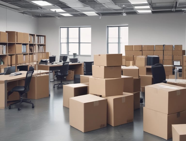 A polished floor reflecting soft white light with a dark line of evergreen trees in the background.
