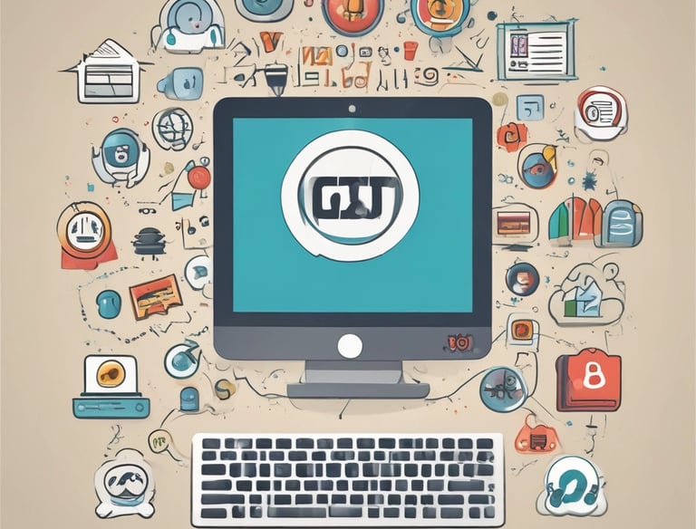 A smartphone showing a responsive website with dark blue accents.