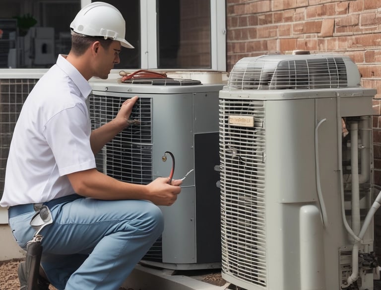 A technician installing a kitchen appliance in a modern home.