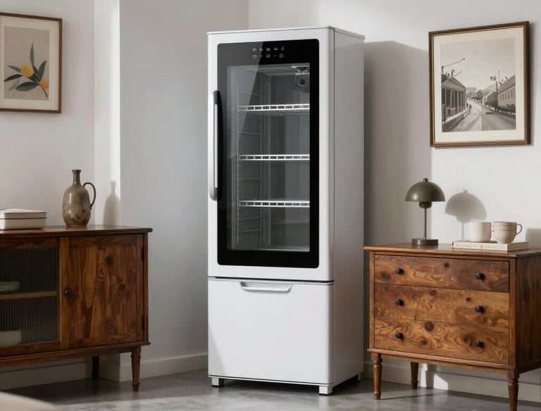 Cozy interior scene showcasing creative home decor and second hand items.