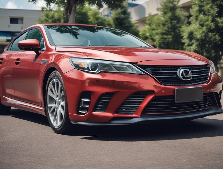 a man riding a skateboard down a street next to tall buildings